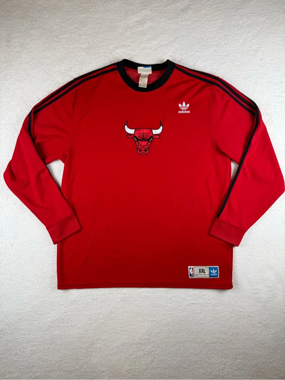 Vintage 90s Adidas Chicago Bulls Championship Long Sleeve Sweatshirt Mens 2XL
